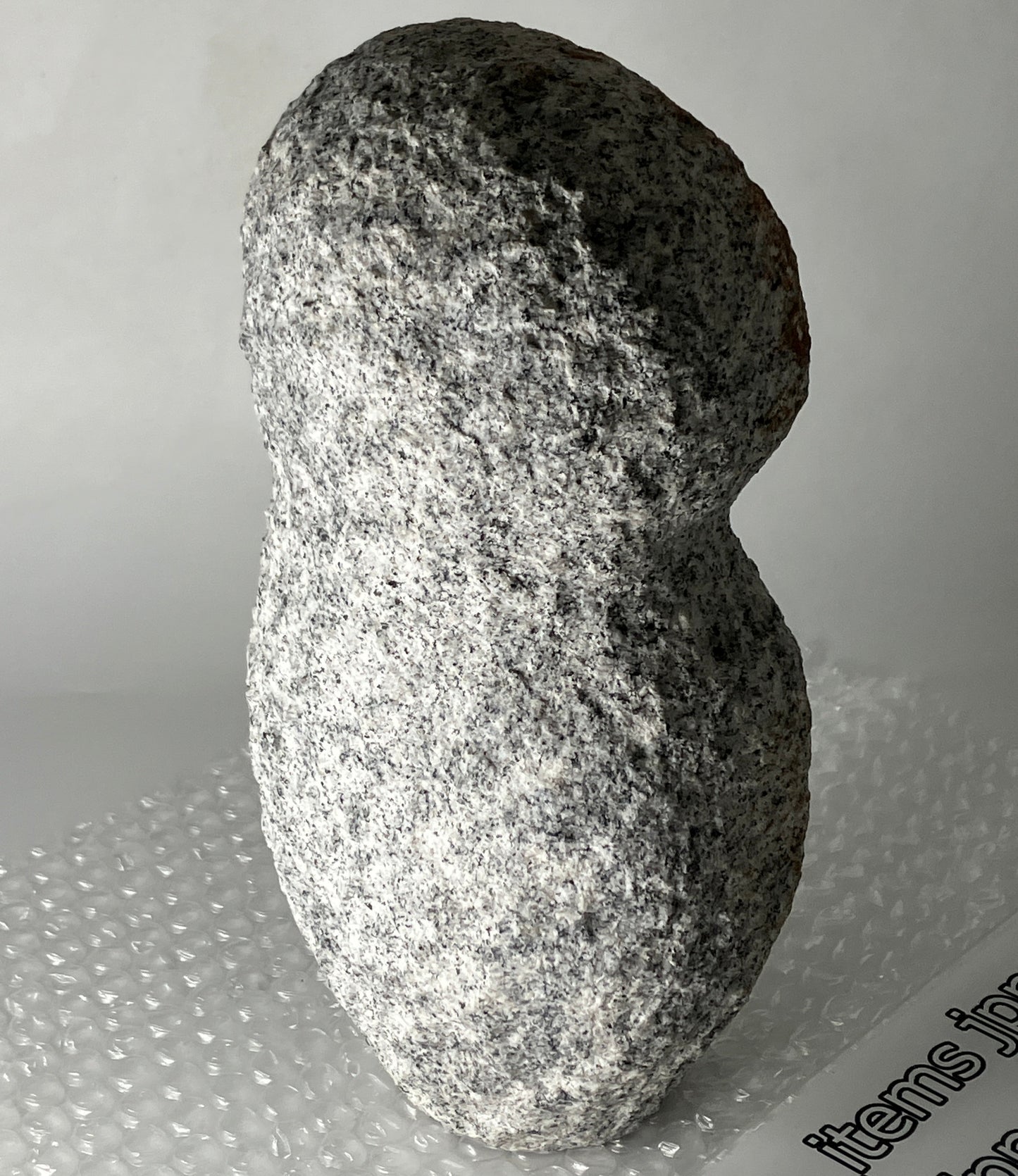 Owl Granite Gray Stone Sculpture Handmade Japanese Garden Bird