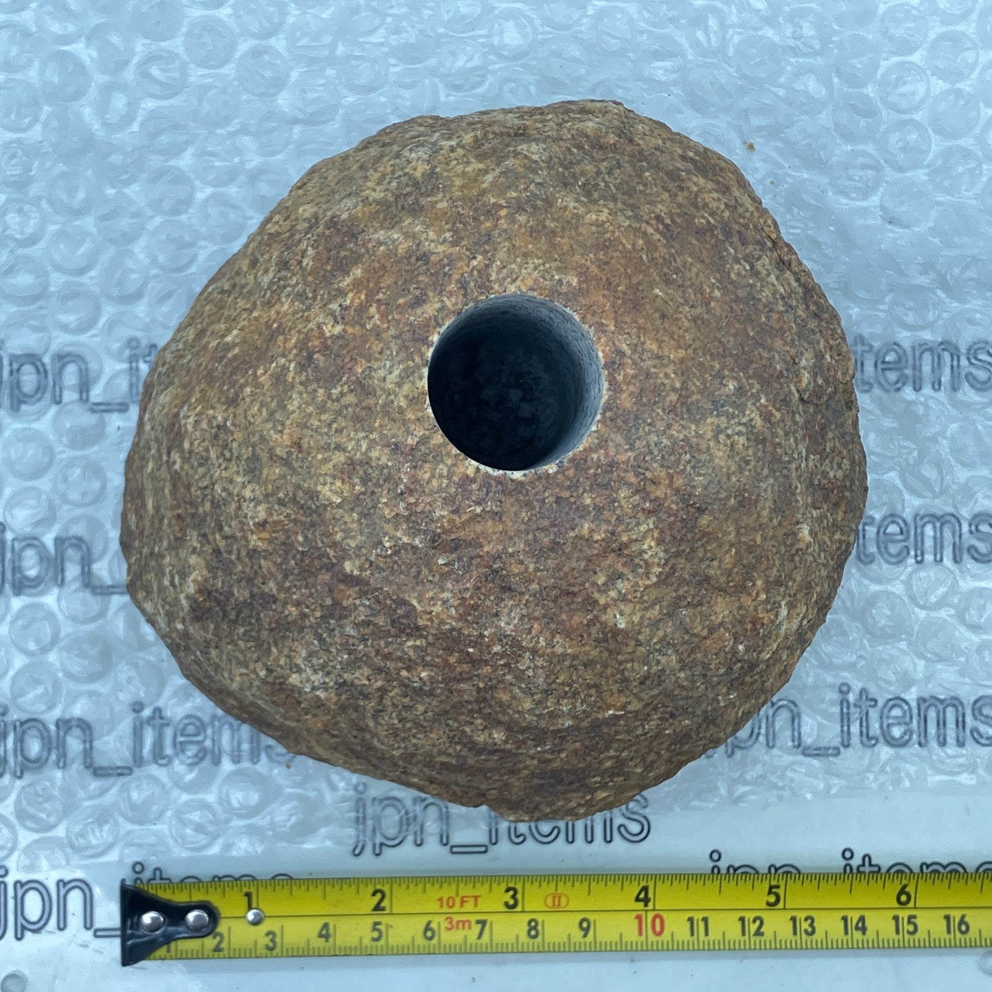 Brown Diorite Stone Vase Andesite Natural Sculpture Japan