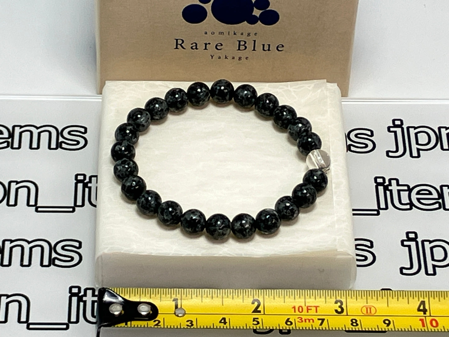 For Women Bichu Black Blue Diorite Stone Mala Beads Juzu Bracelet Japanese 8mm