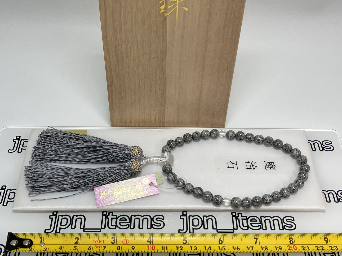 For Women Aji Stone Buddhist Prayer Beads Juzu Japanese Mala Beads 8mm Kyoto