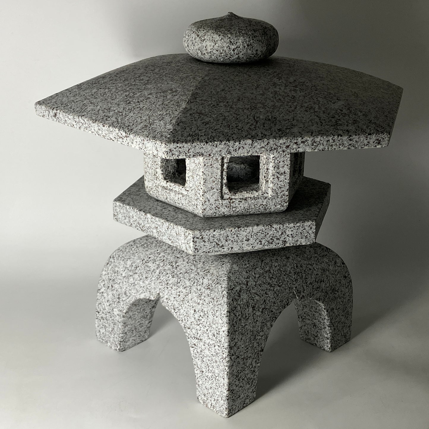 Gray Stone Lantern Yukimi Tourou Small Granite Japanese Garden Ornament Statue