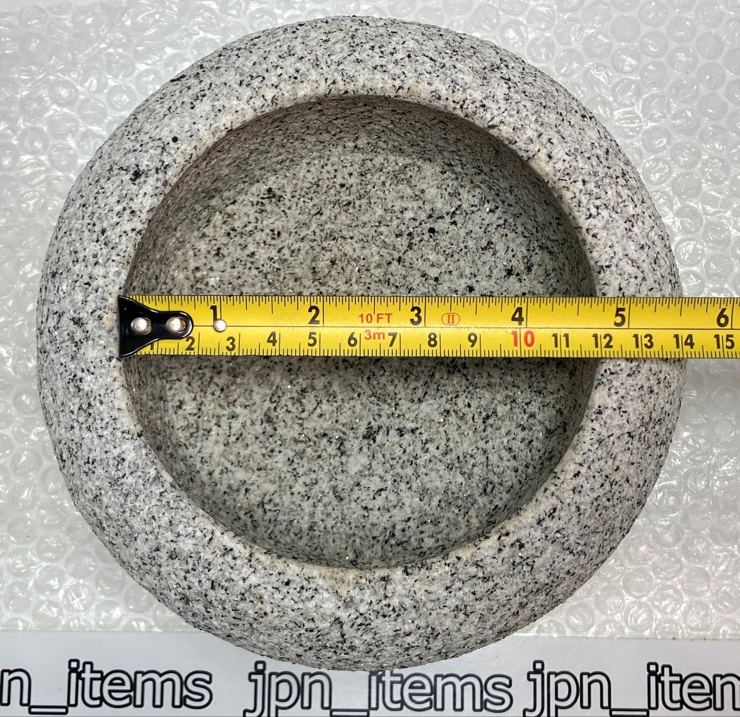 Small Granite Stone Water Bowl 6.6 in Chozubachi Japanese Garden Ornament Statue