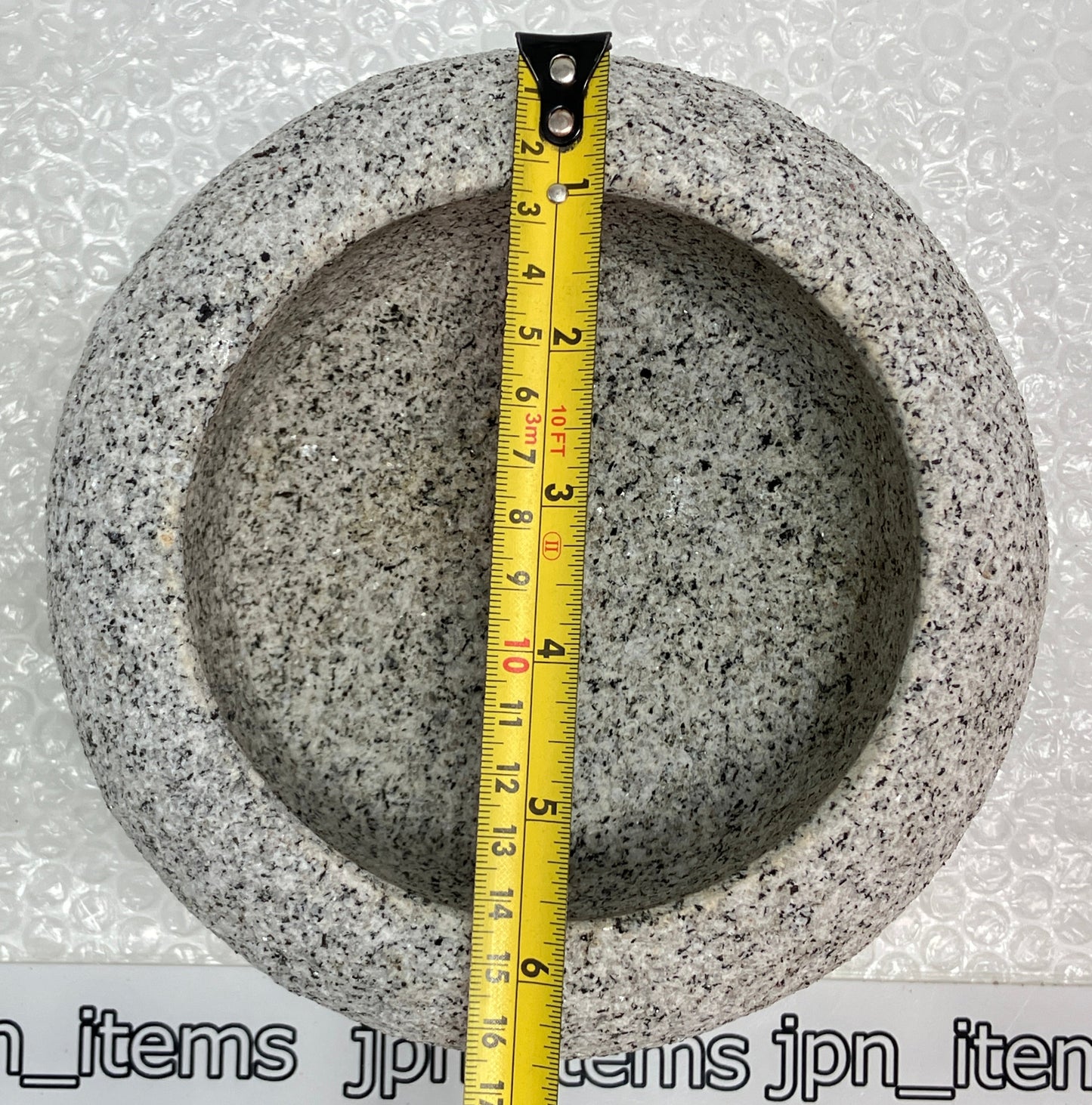 Small Granite Stone Water Bowl 6.6 in Chozubachi Japanese Garden Ornament Statue