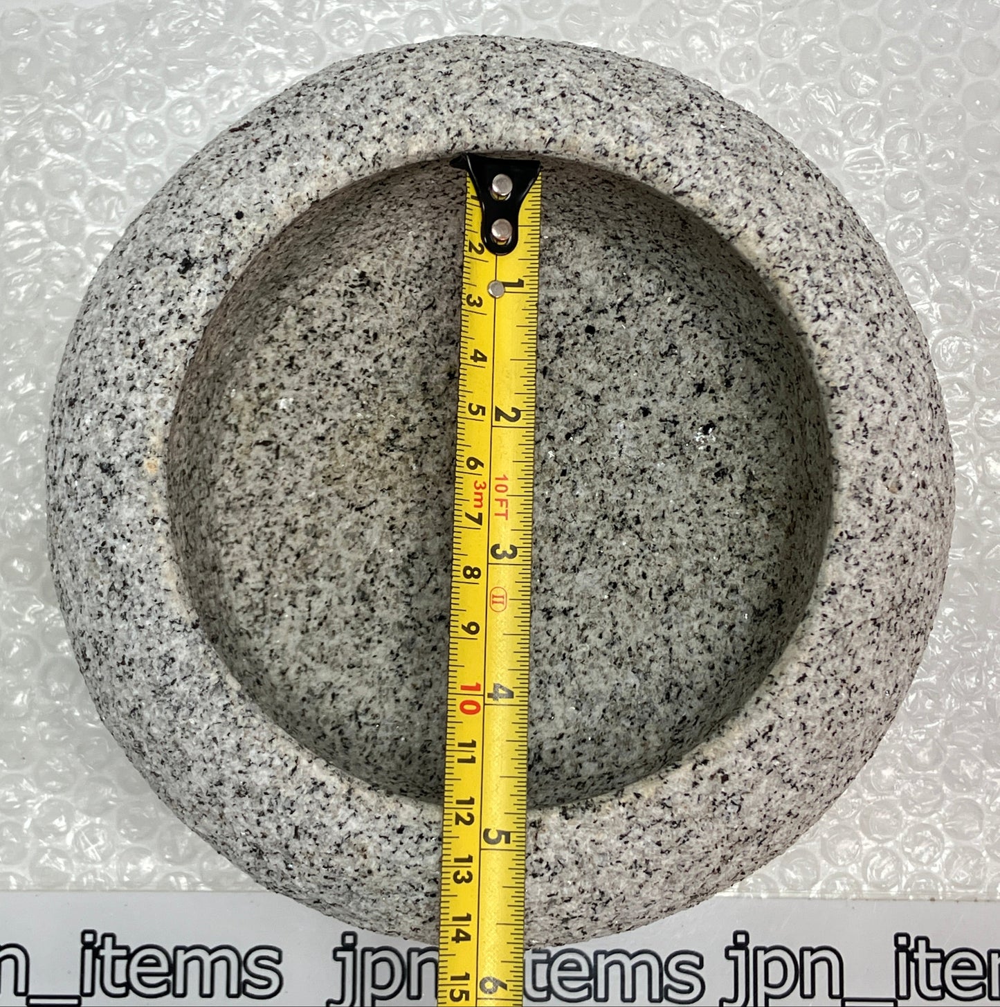 Small Granite Stone Water Bowl 6.6 in Chozubachi Japanese Garden Ornament Statue