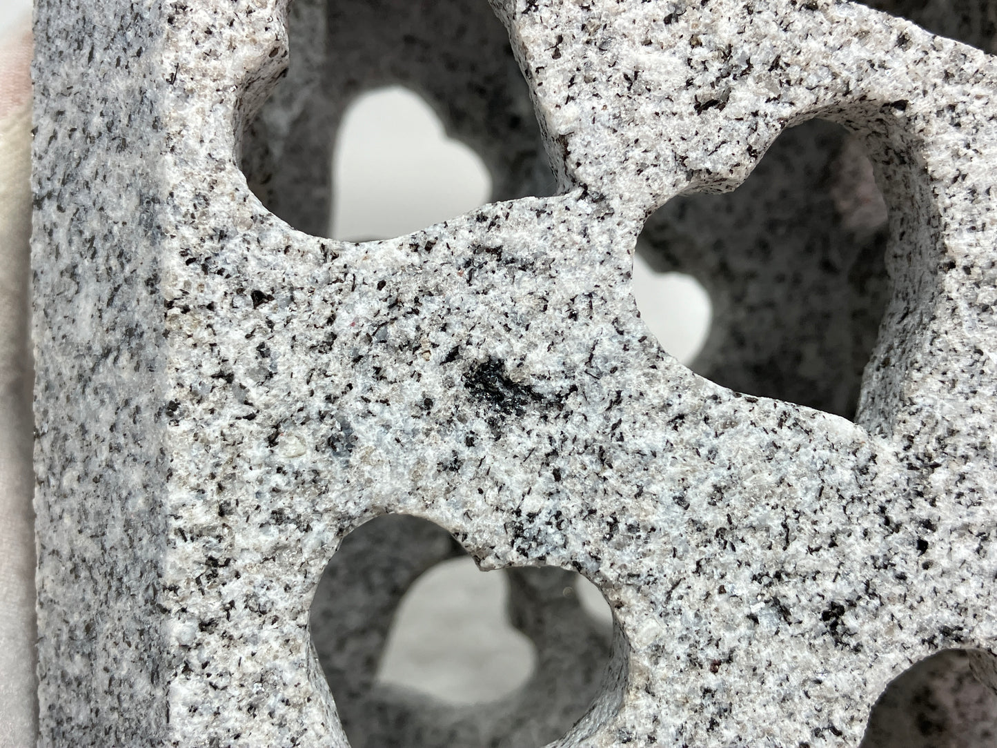 Handmade Granite Stone Lantern Heart Cutouts Japanese Stone Art for Candle LED
