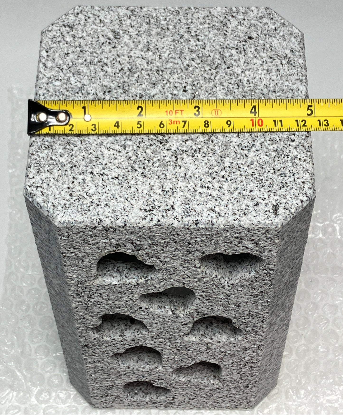 Handmade Granite Stone Lantern Heart Cutouts Japanese Stone Art for Candle LED