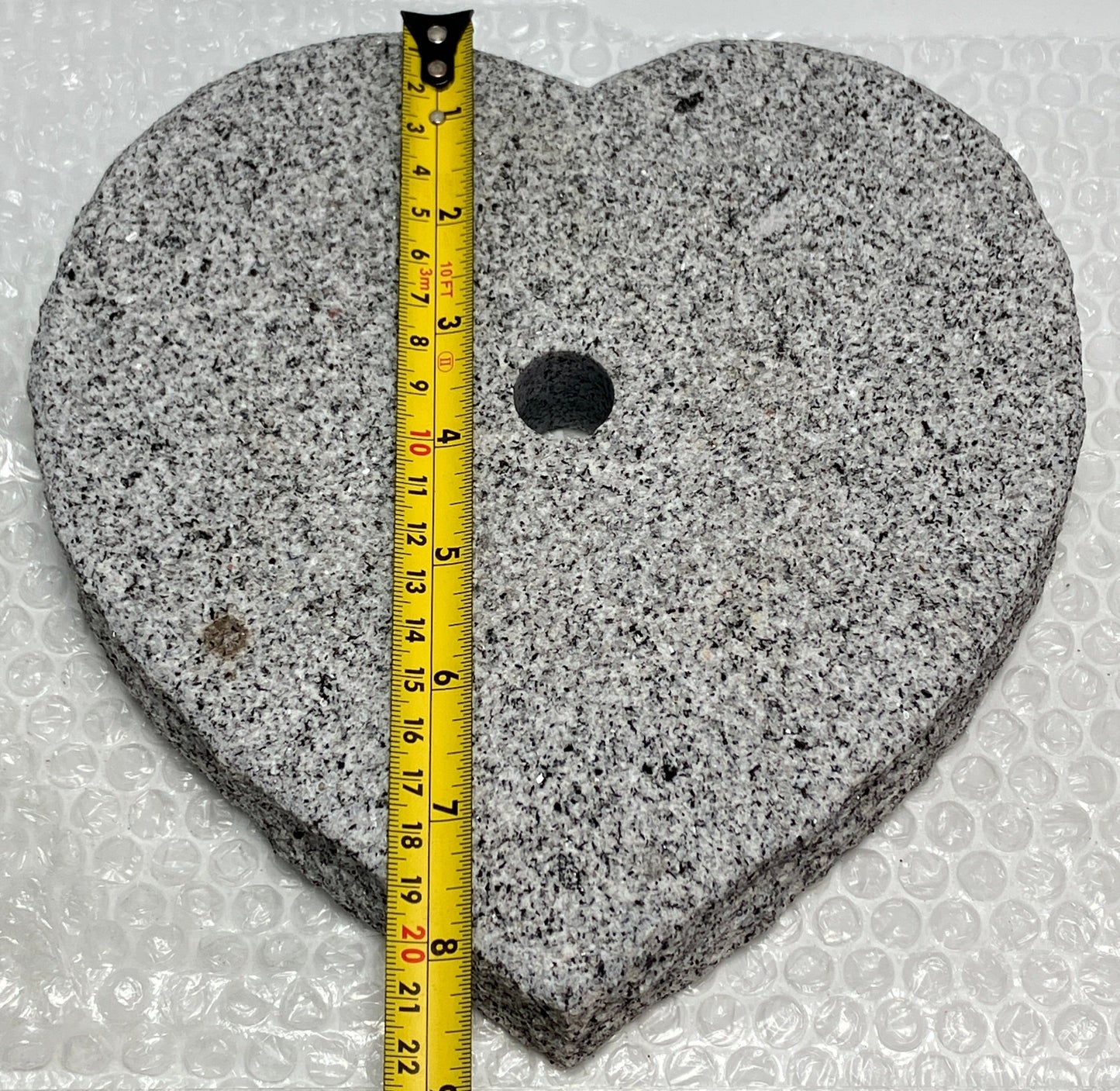 Handmade Granite Stone Lantern Heart Cutouts Japanese Stone Art for Candle LED