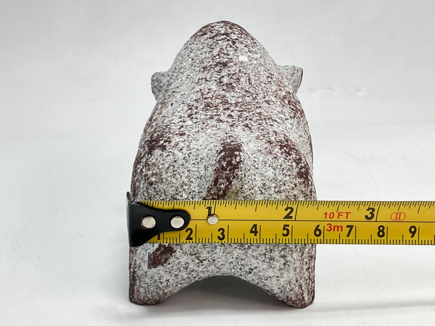 Small Gray Bull Cow Granite Stone Sculpture Handmade Japan