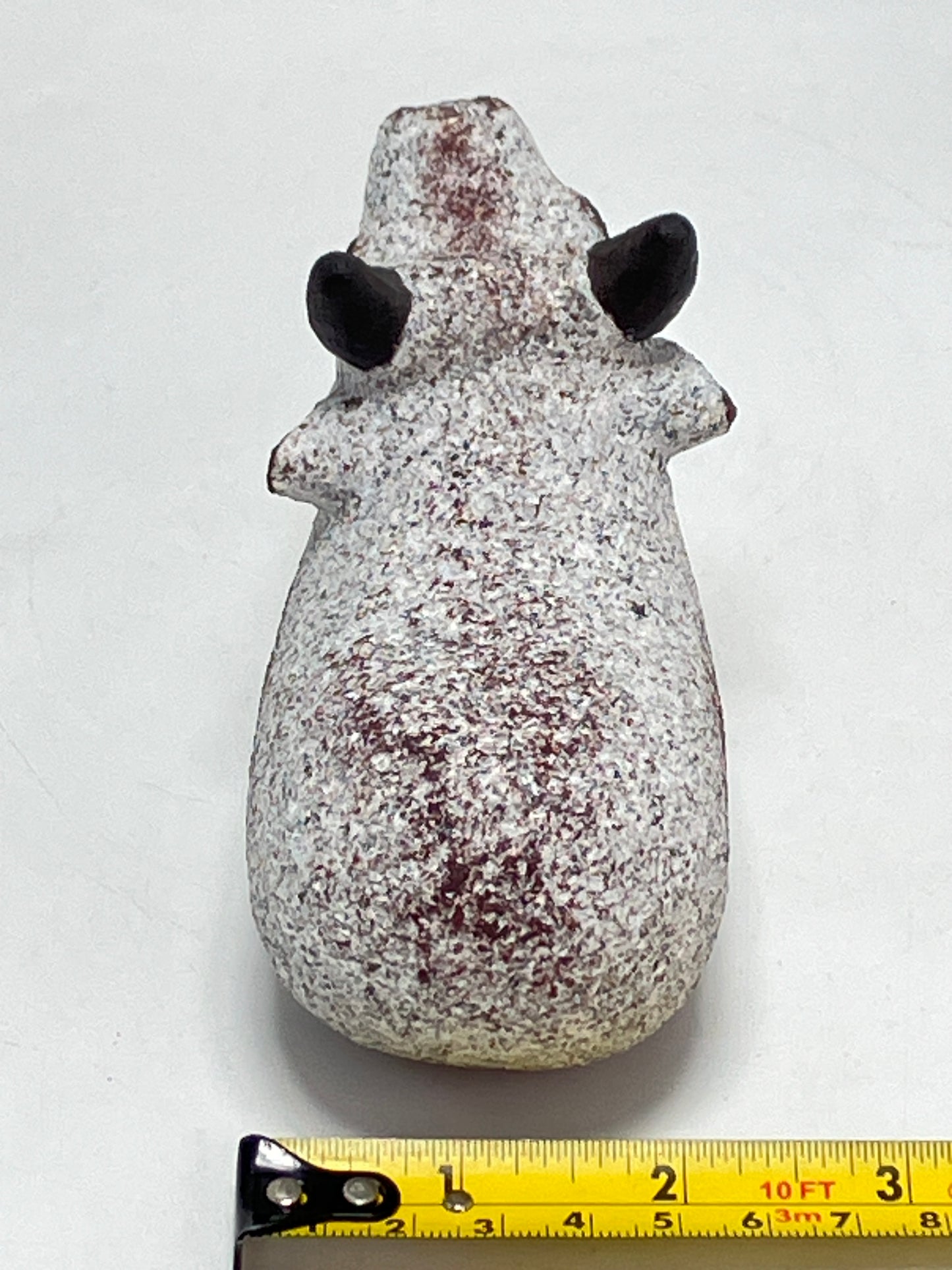 Small Gray Cow Figurine Granite Stone Sculpture Handmade Japan