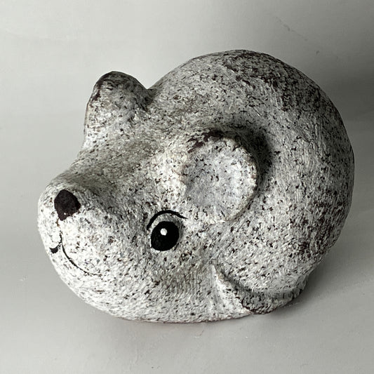 Small Gray Rat Mouse Figurine Granite Stone Sculpture Handmade Japan 2019