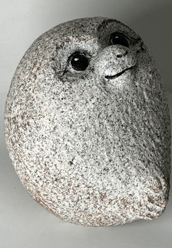 Small Gray Monkey Figurine Granite Stone Sculpture Handmade Japan