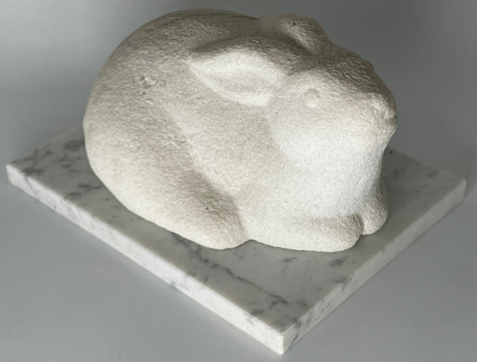 White Rabbit Italian Marble Stone Sculpture