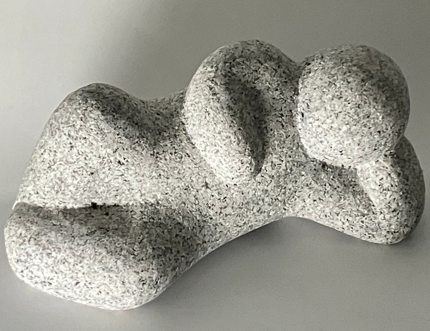 Lying Person Gray Granite Stone Sculpture Stick Figure Handmade Japanese Garden