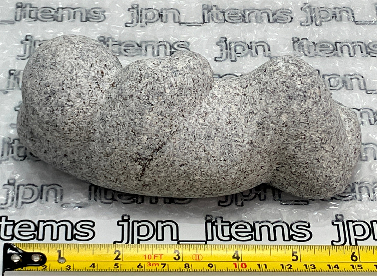Lying Person Gray Granite Stone Sculpture Stick Figure Handmade Japanese Garden
