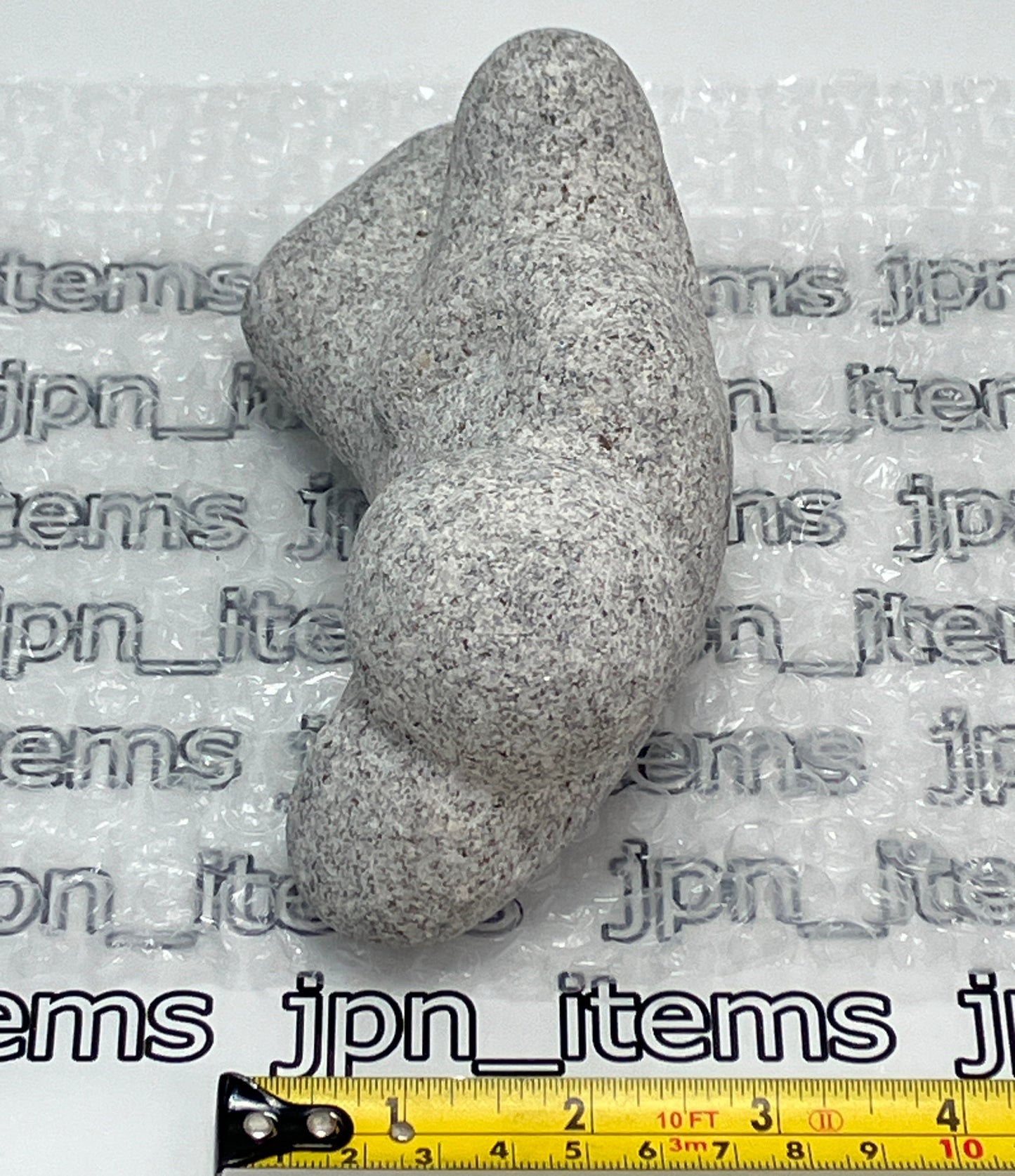 Lying Person Gray Granite Stone Sculpture Stick Figure Handmade Japanese Garden