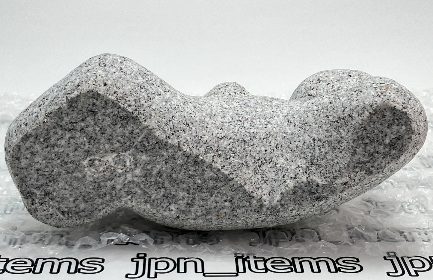 Lying Person Gray Granite Stone Sculpture Stick Figure Handmade Japanese Garden
