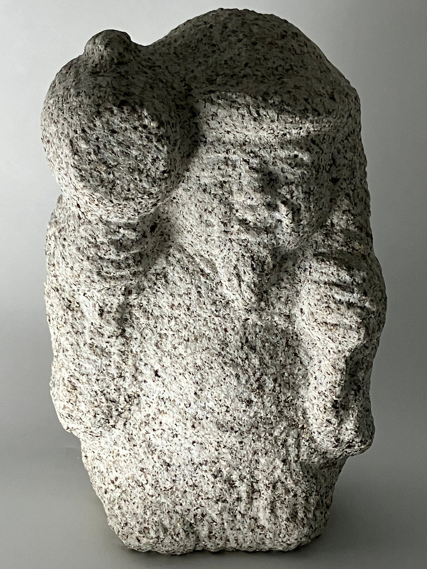 Daikokuten Jizo Gray Granite Stone Sculpture