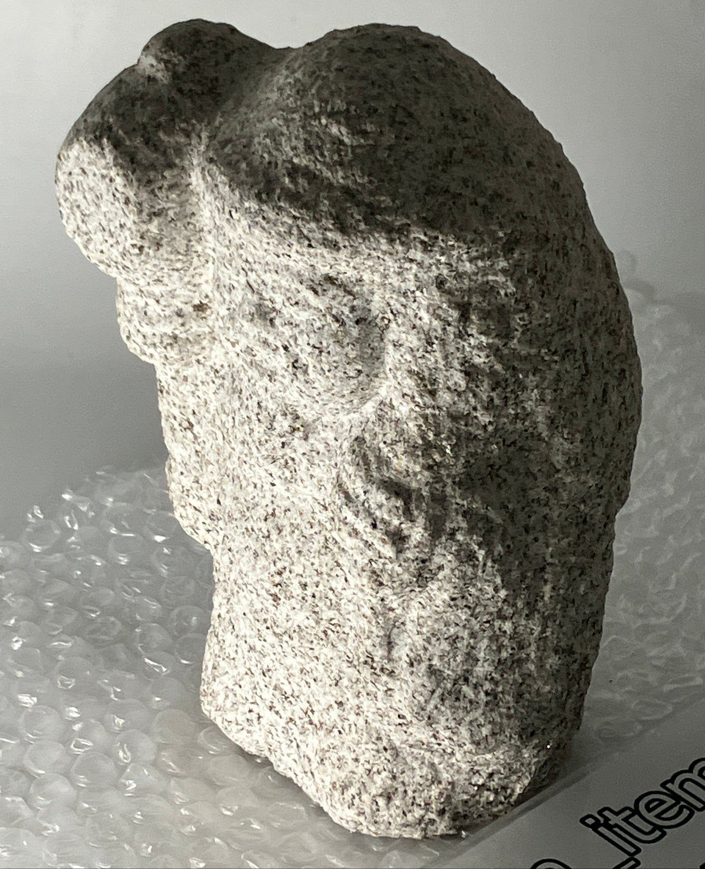 Daikokuten Jizo Gray Granite Stone Sculpture