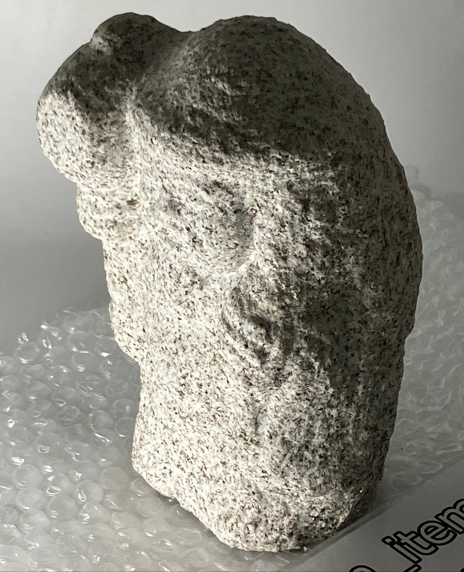Daikokuten Jizo Gray Granite Stone Sculpture