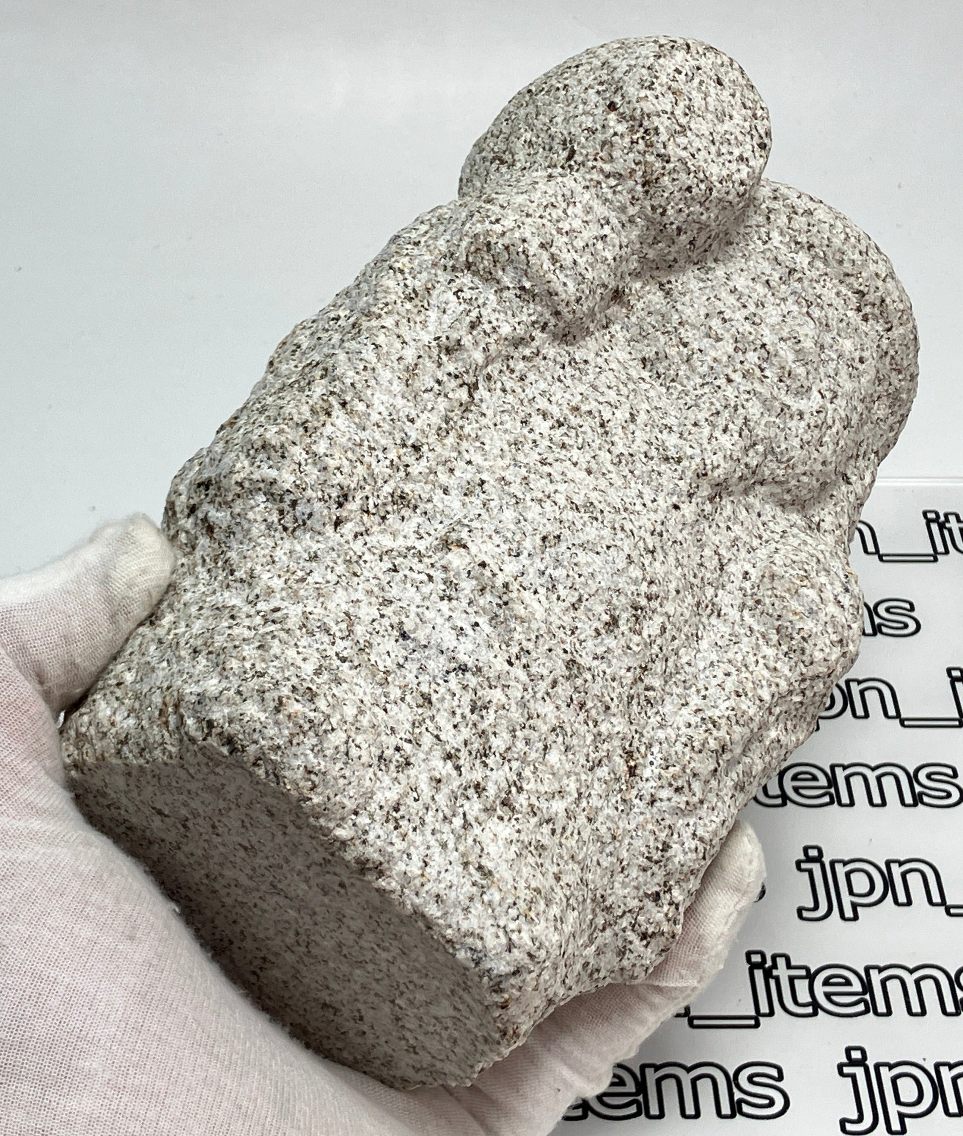 Daikokuten Jizo Gray Granite Stone Sculpture