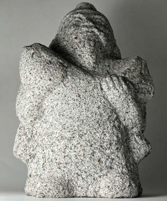 Ebisu mythology Gray Granite Stone Sculpture