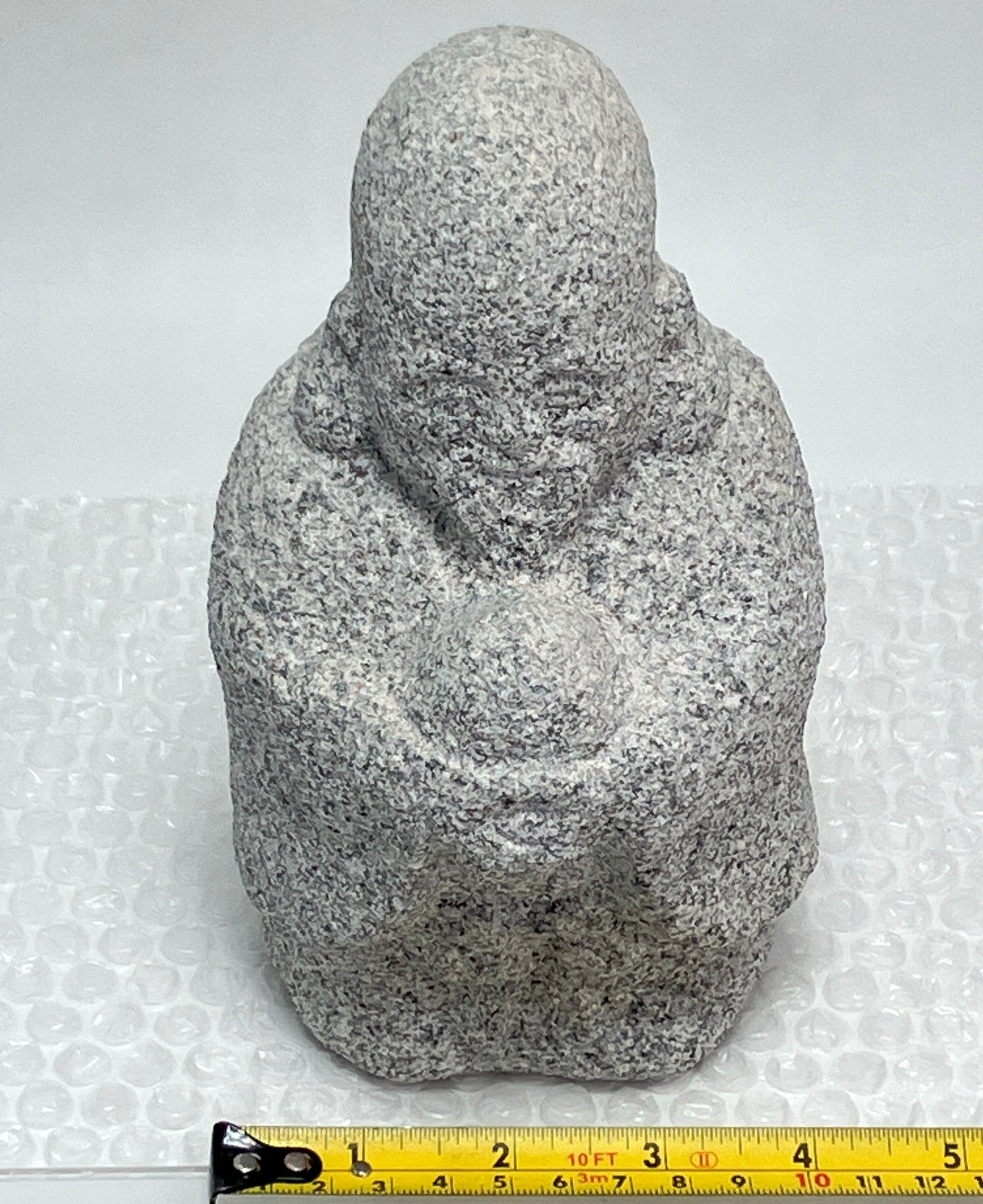 Fukurokuju Gray Granite Stone Sculpture