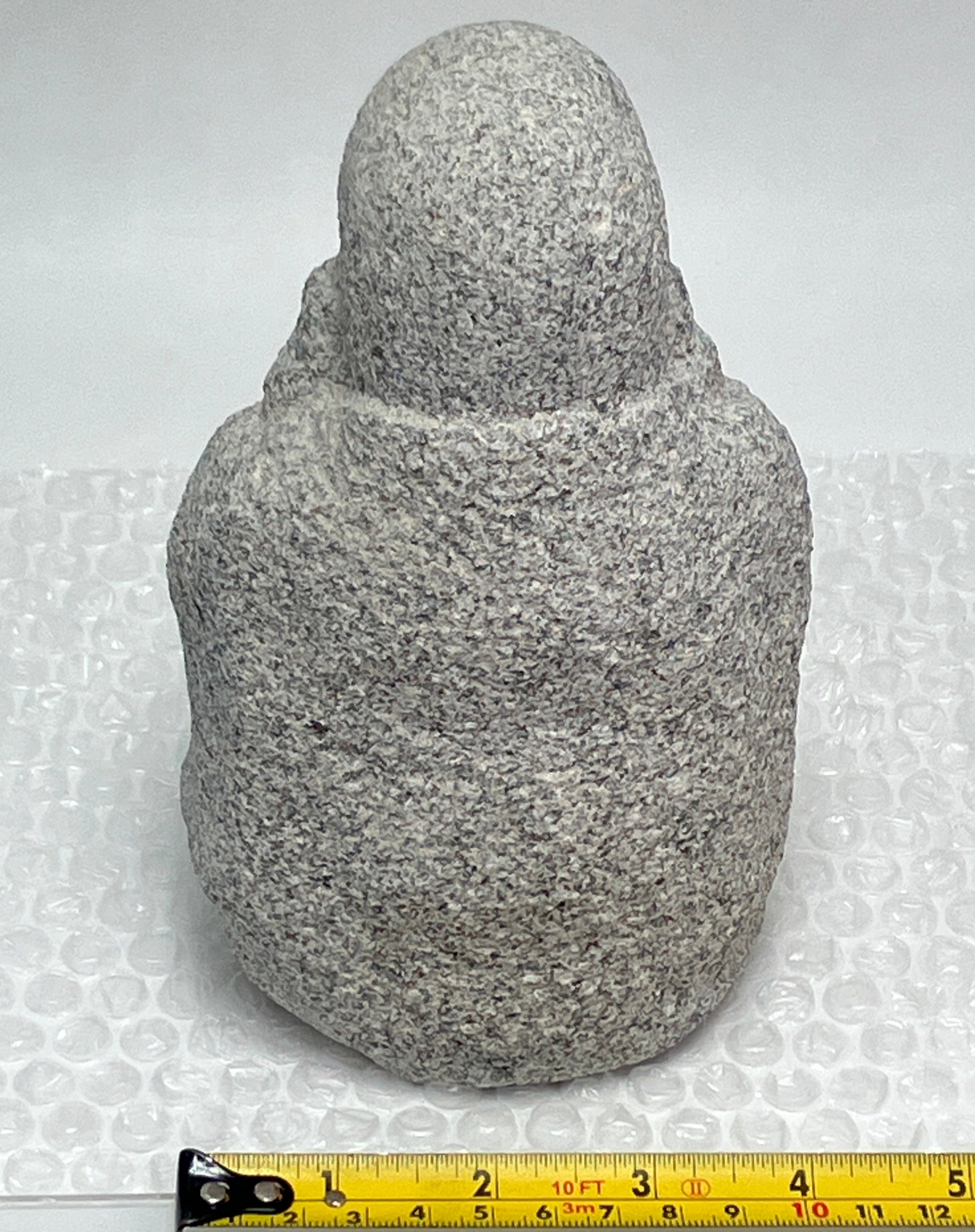 Fukurokuju Gray Granite Stone Sculpture