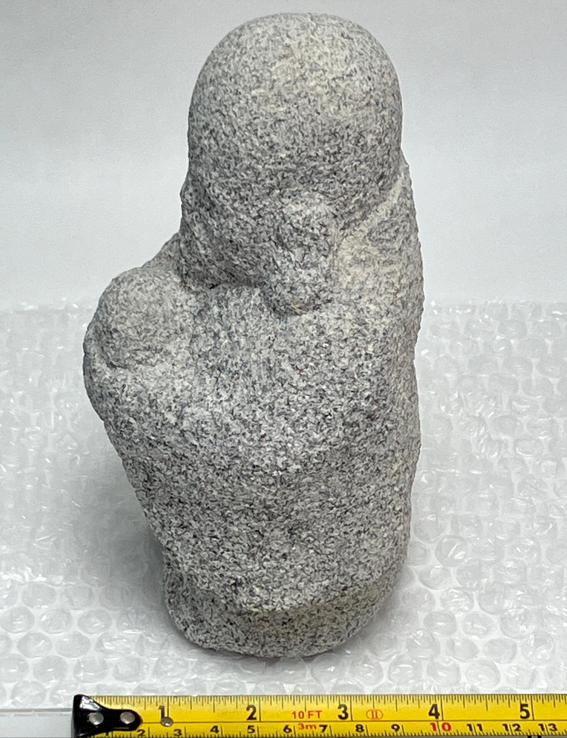 Fukurokuju Gray Granite Stone Sculpture