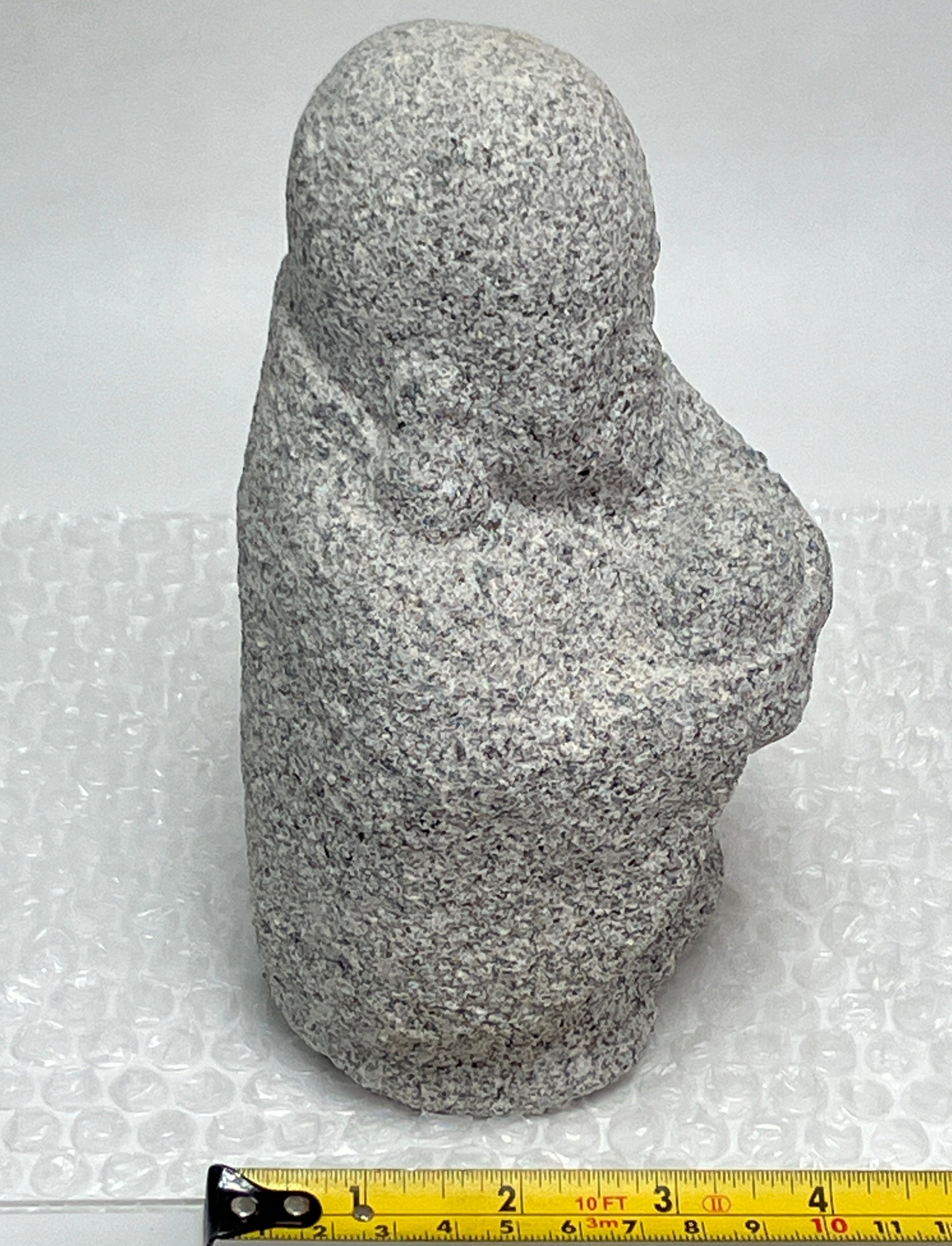 Fukurokuju Gray Granite Stone Sculpture