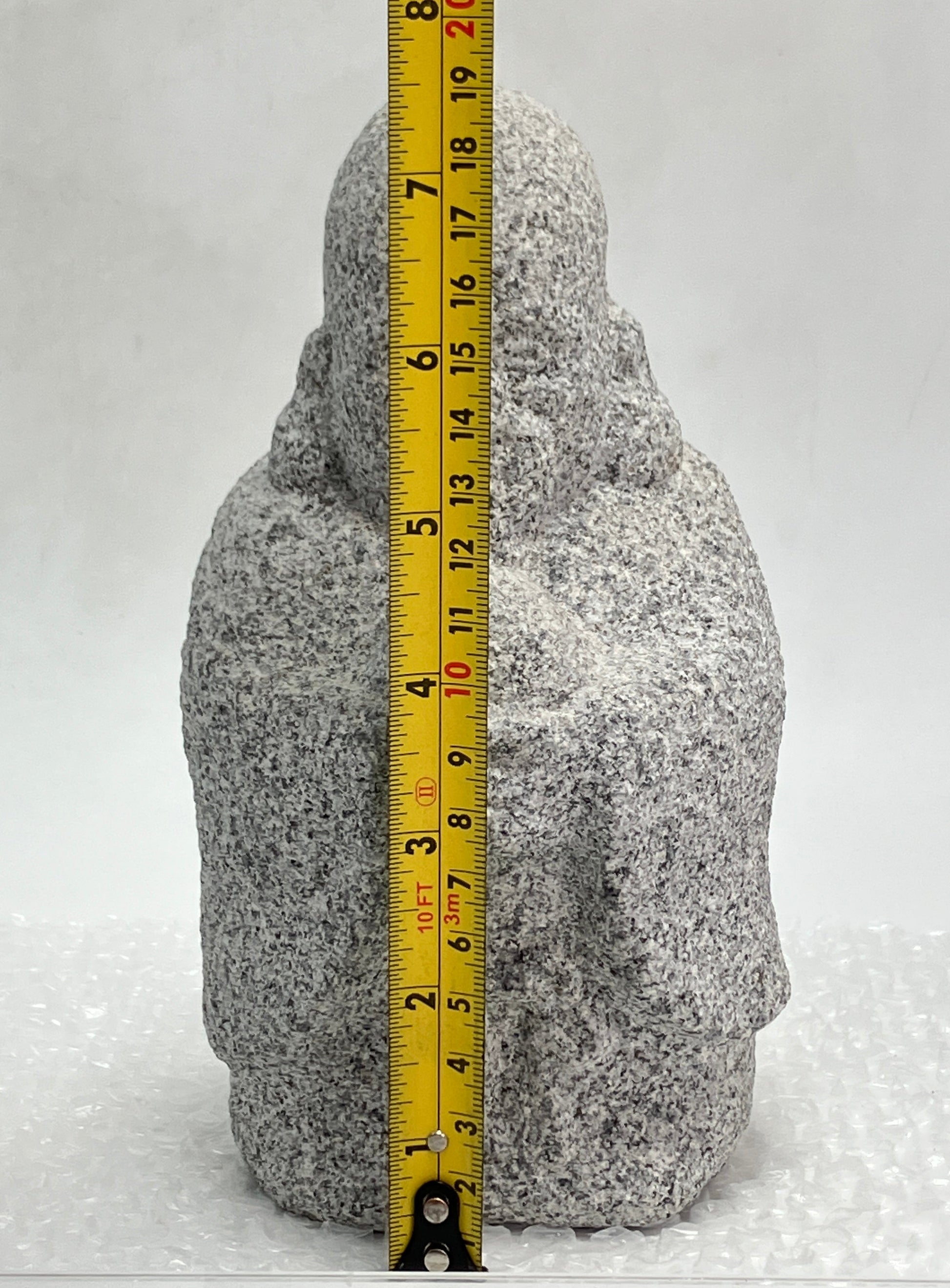 Fukurokuju Gray Granite Stone Sculpture