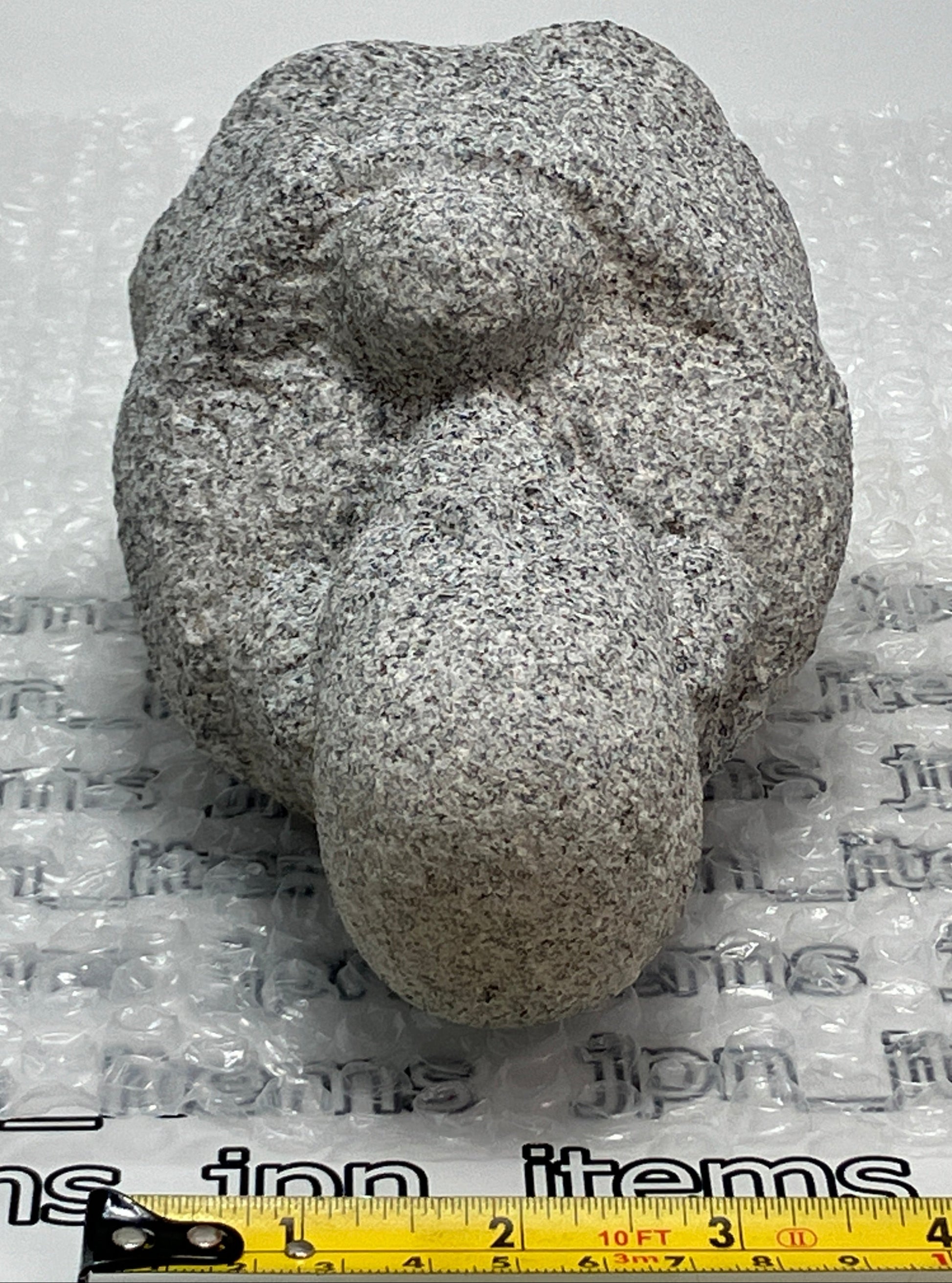 Fukurokuju Gray Granite Stone Sculpture