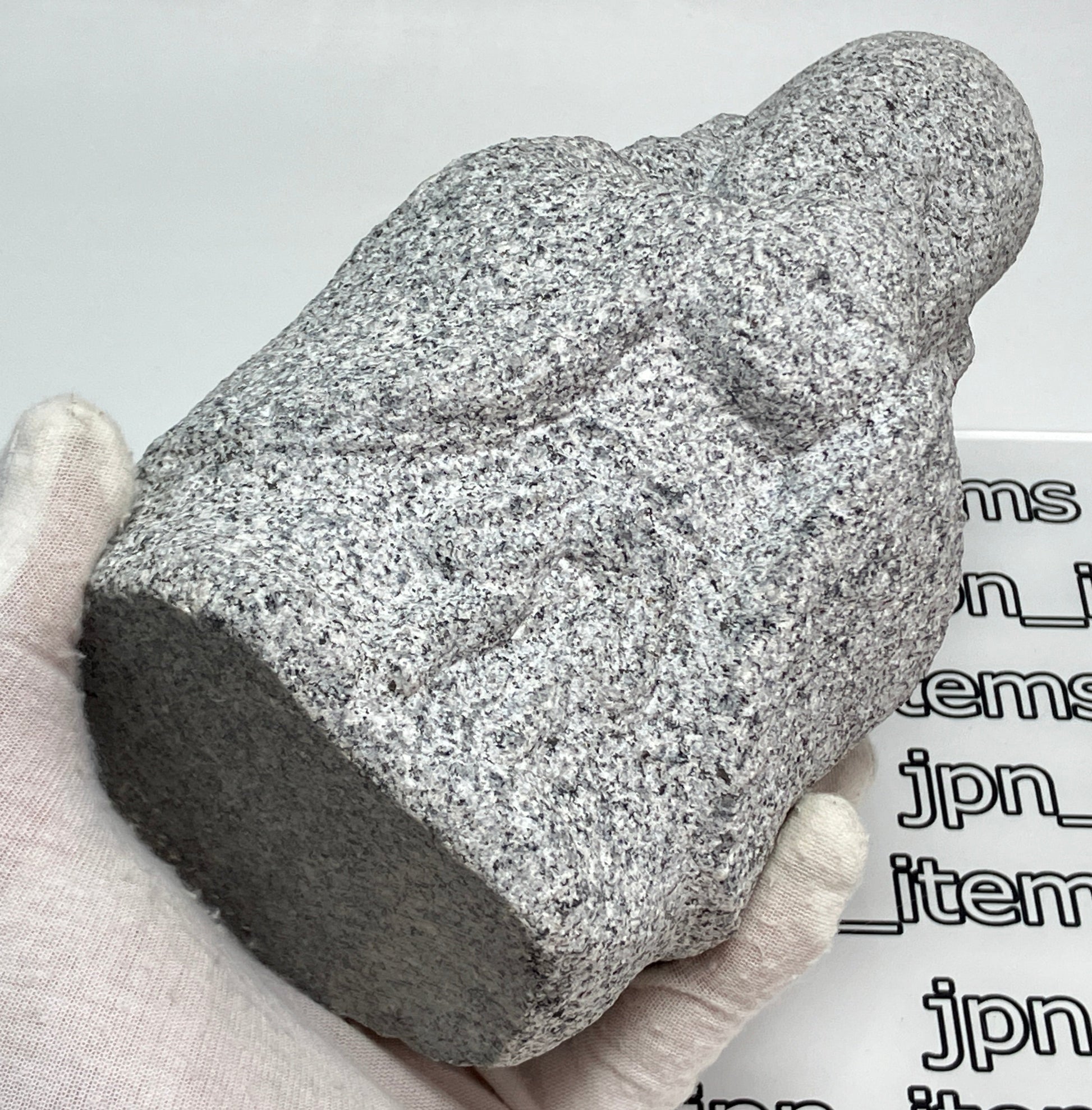 Fukurokuju Gray Granite Stone Sculpture