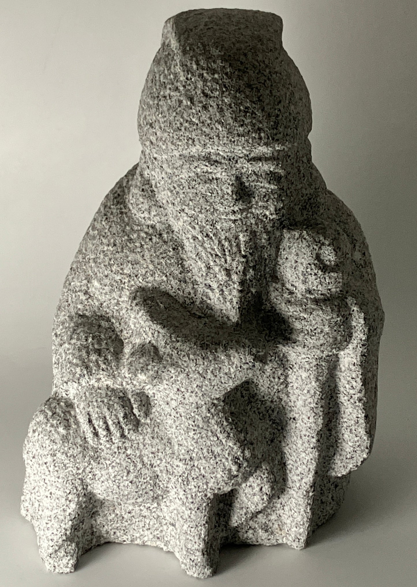 Jurojin Gray Granite Stone Sculpture