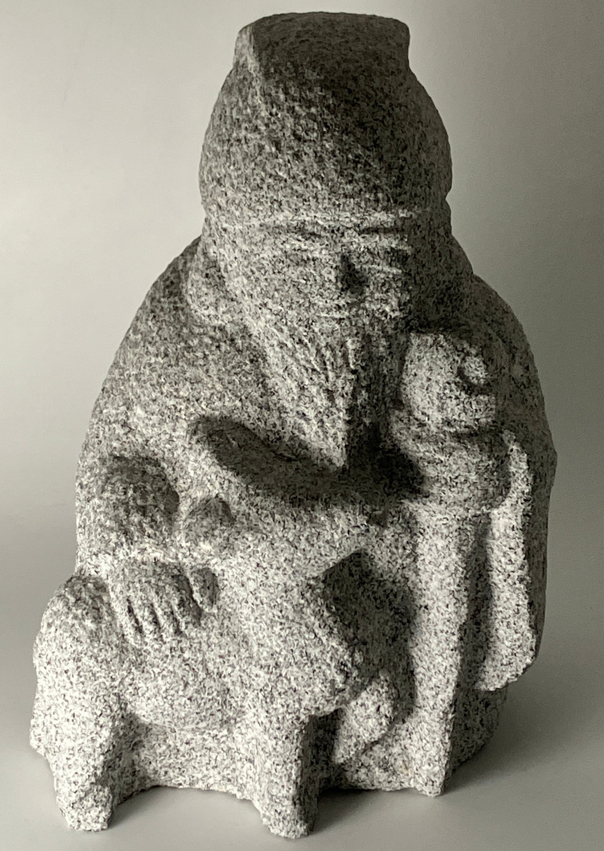 Jurojin Gray Granite Stone Sculpture
