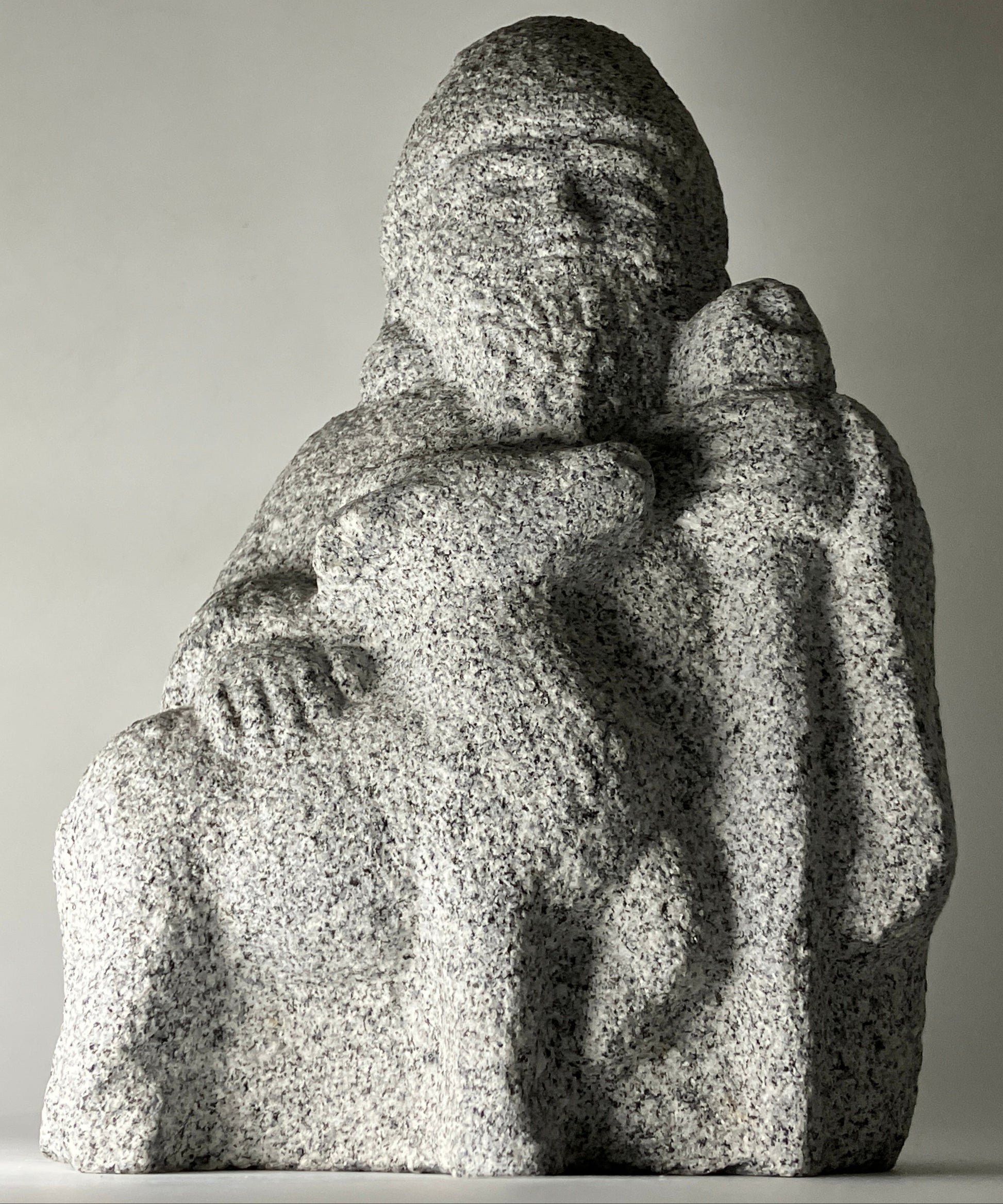 Jurojin Gray Granite Stone Sculpture