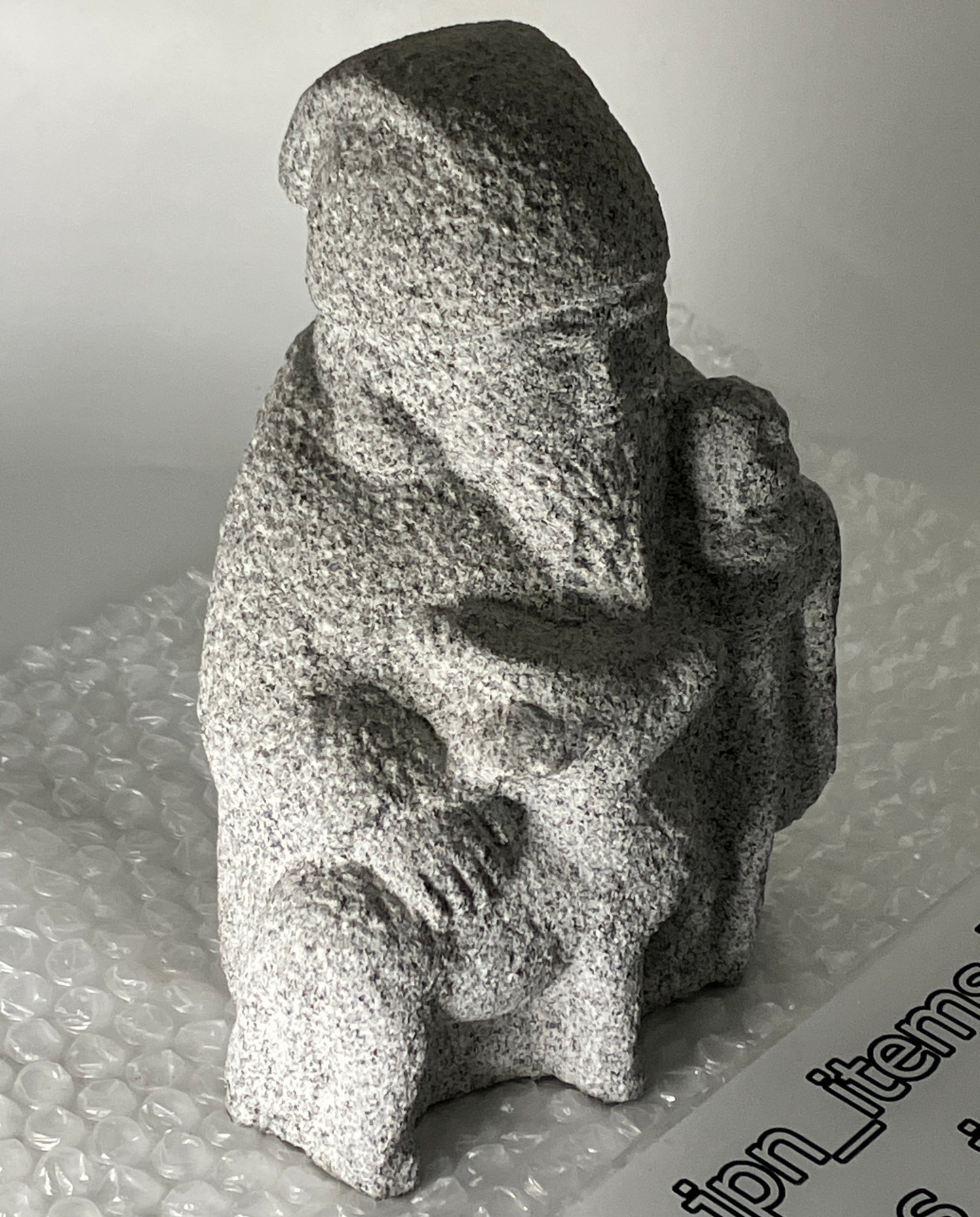 Jurojin Gray Granite Stone Sculpture