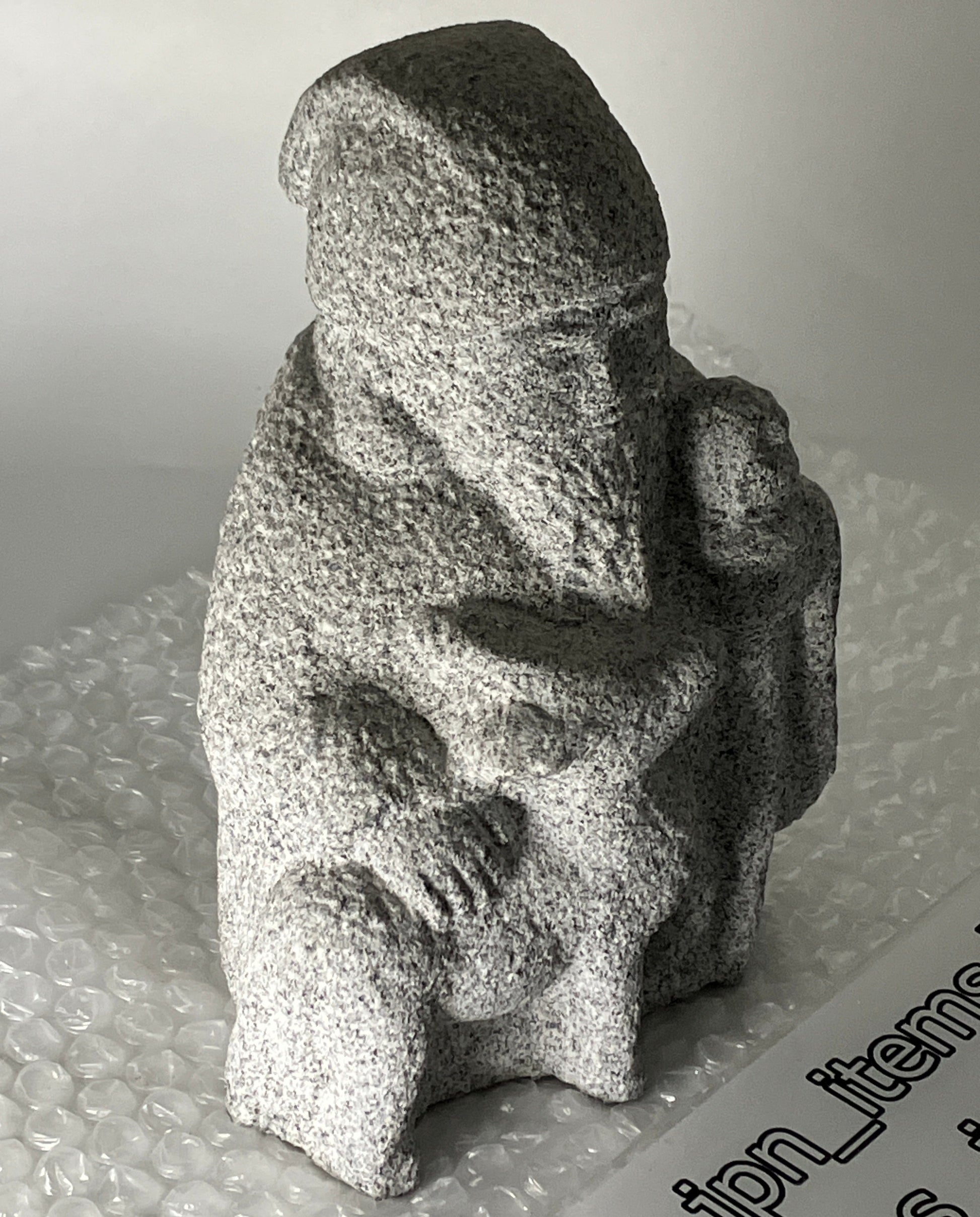 Jurojin Gray Granite Stone Sculpture