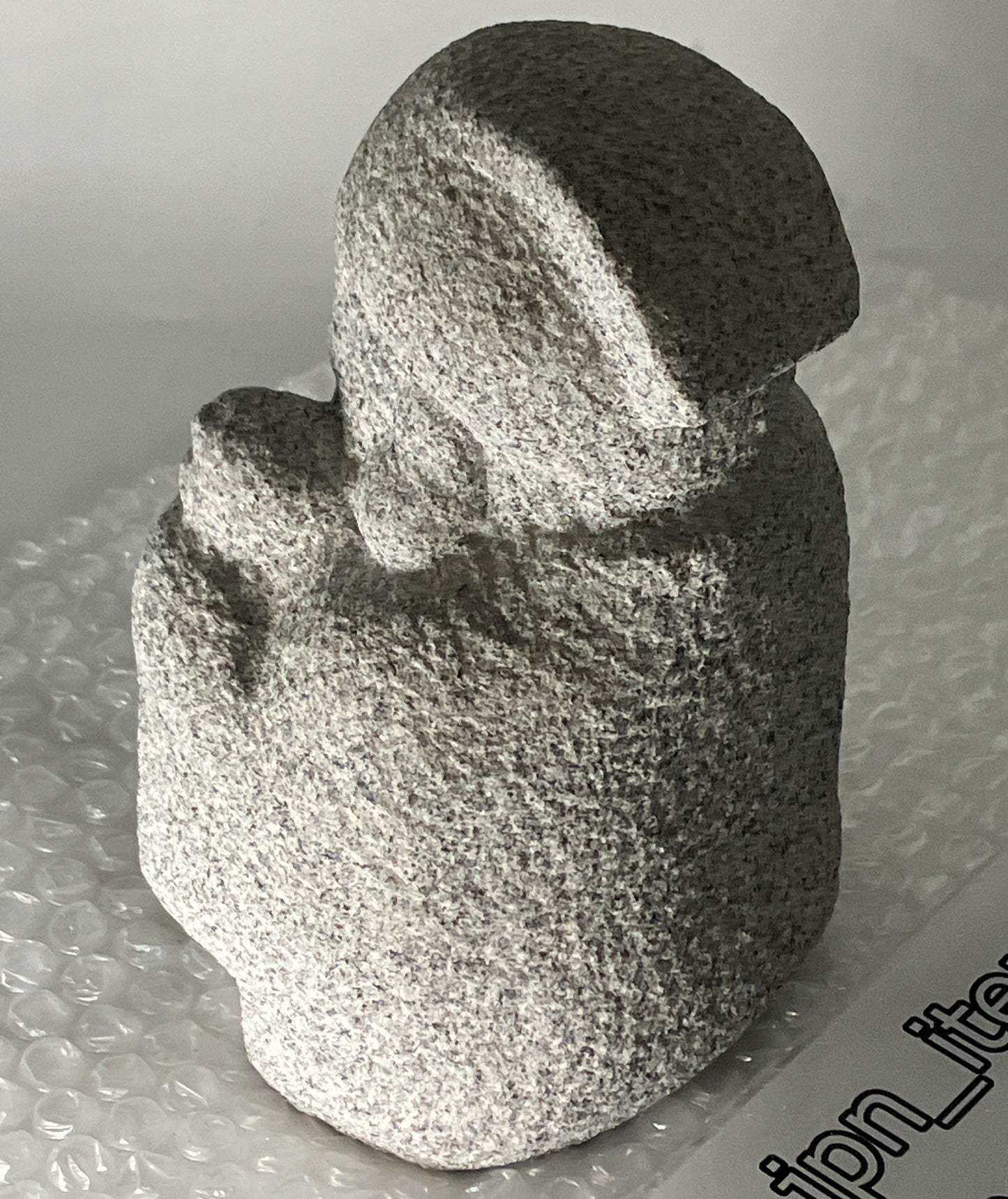 Seven Lucky Gods Jizo Jurojin Gray Granite Stone Sculpture Handmade Japan Garden