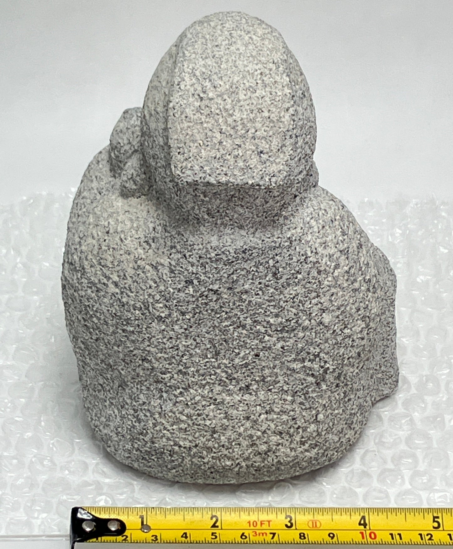 Seven Lucky Gods Jizo Jurojin Gray Granite Stone Sculpture Handmade Japan Garden