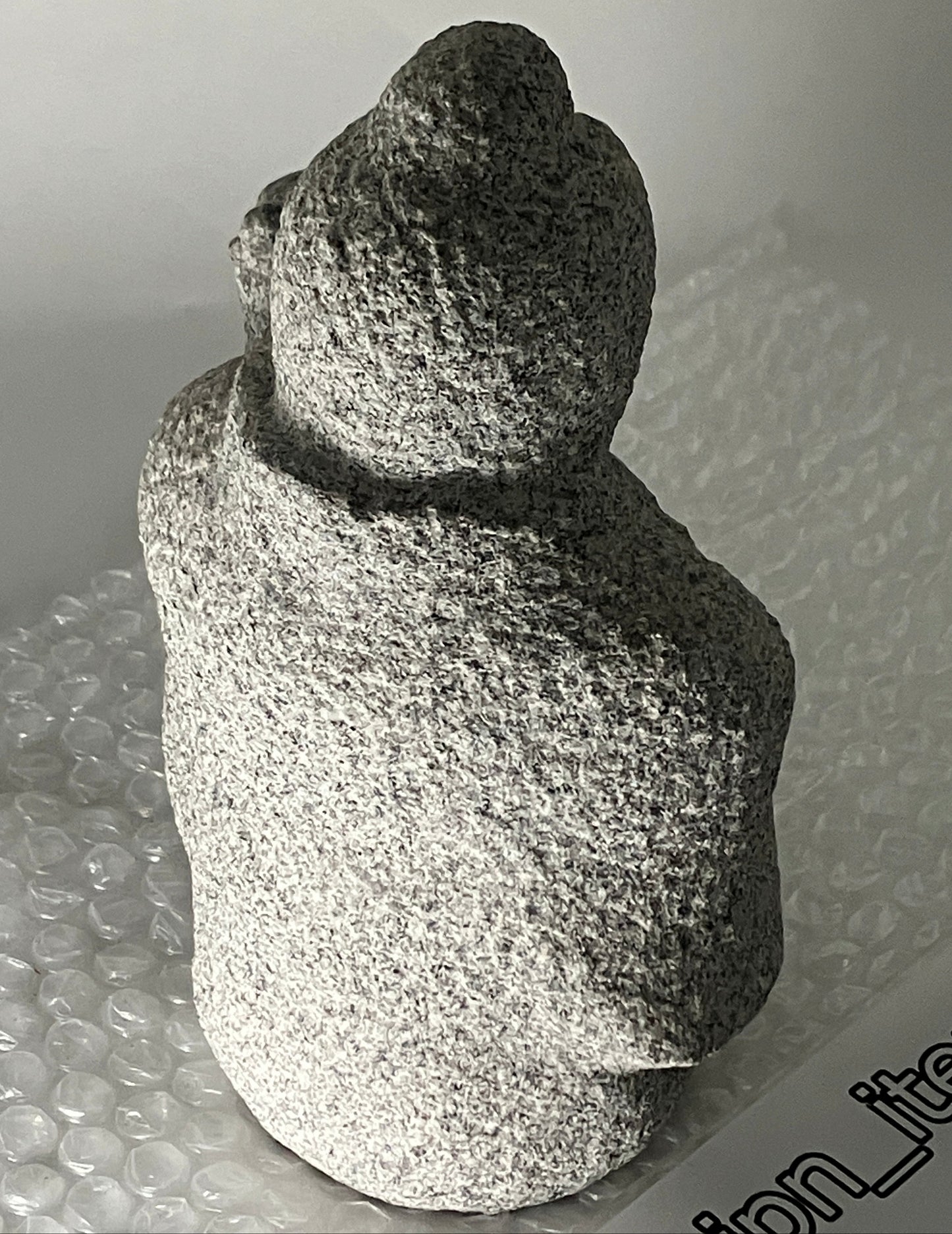 Seven Lucky Gods Jizo Benzaiten Gray Granite Stone Sculpture Japanese Garden