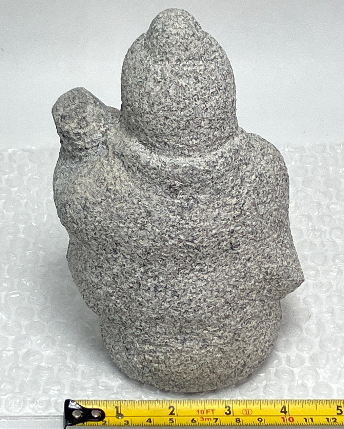 Seven Lucky Gods Jizo Benzaiten Gray Granite Stone Sculpture Japanese Garden
