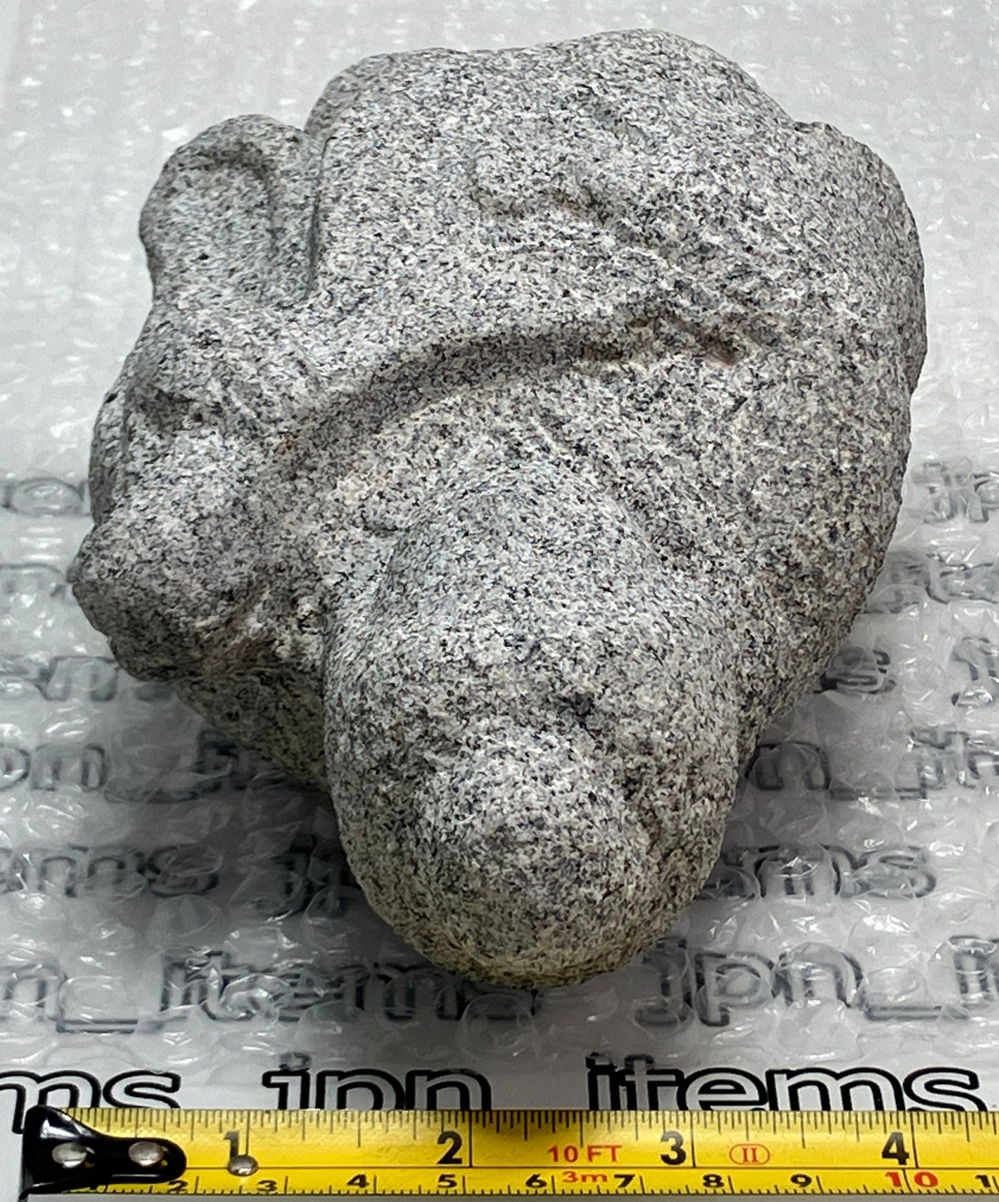 Seven Lucky Gods Jizo Benzaiten Gray Granite Stone Sculpture Japanese Garden