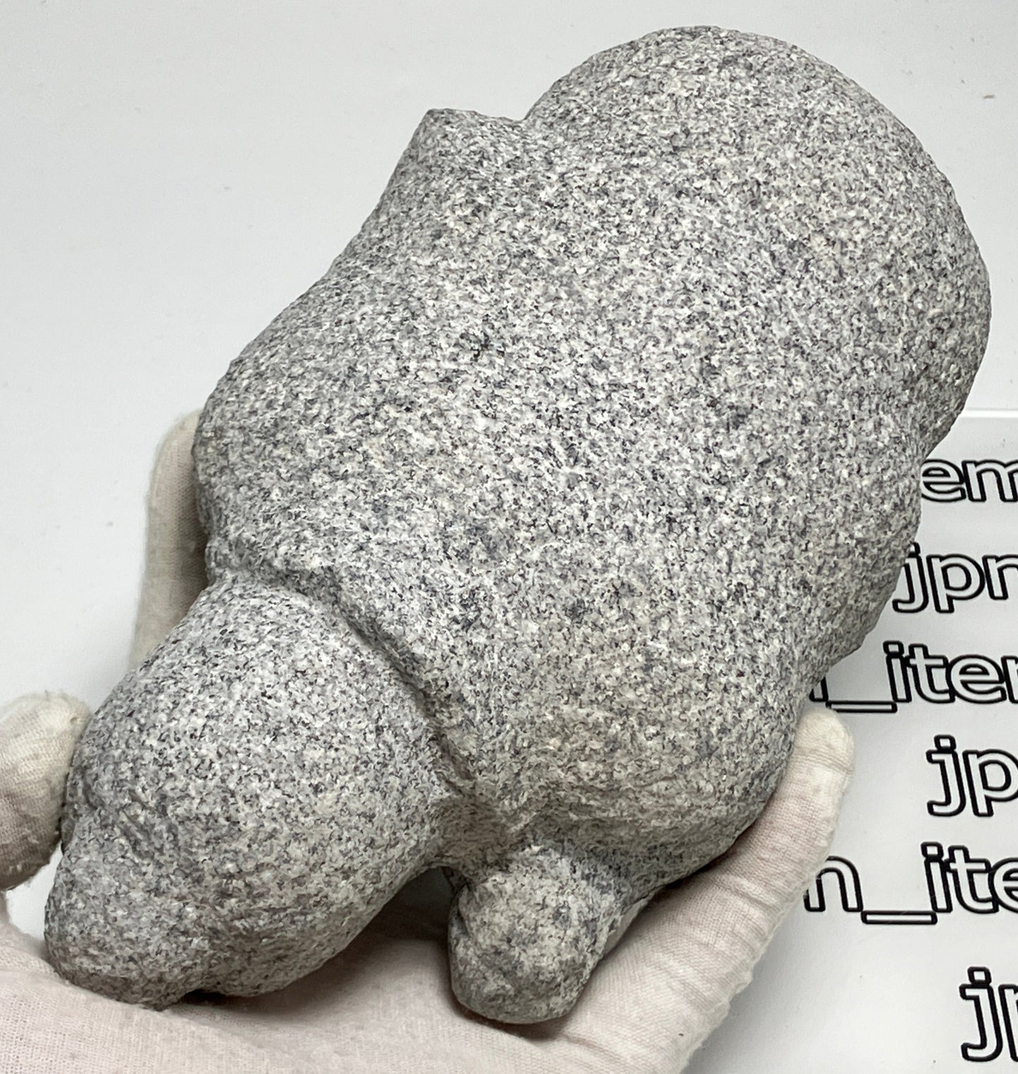 Seven Lucky Gods Jizo Benzaiten Gray Granite Stone Sculpture Japanese Garden