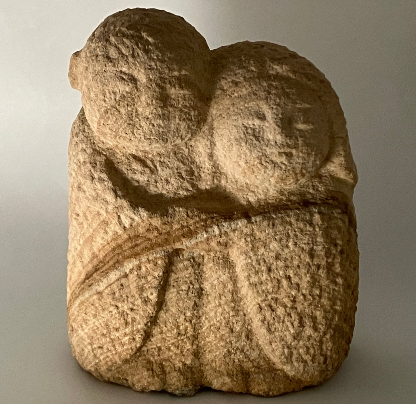 Good friends Children Jizo Brown sandstone Sculpture