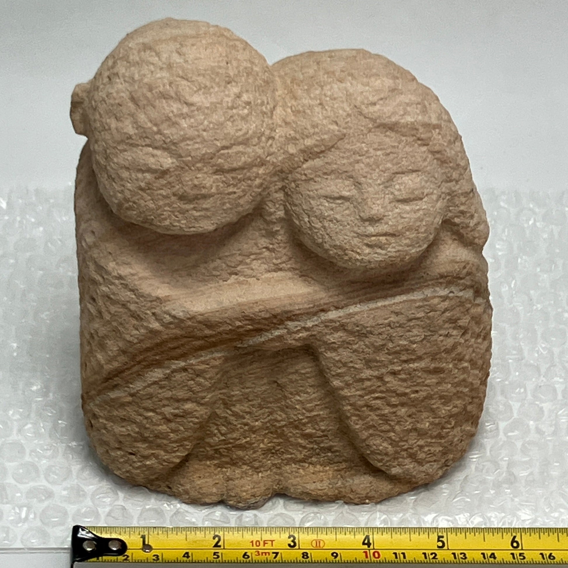 Good friends Children Jizo Brown sandstone Sculpture