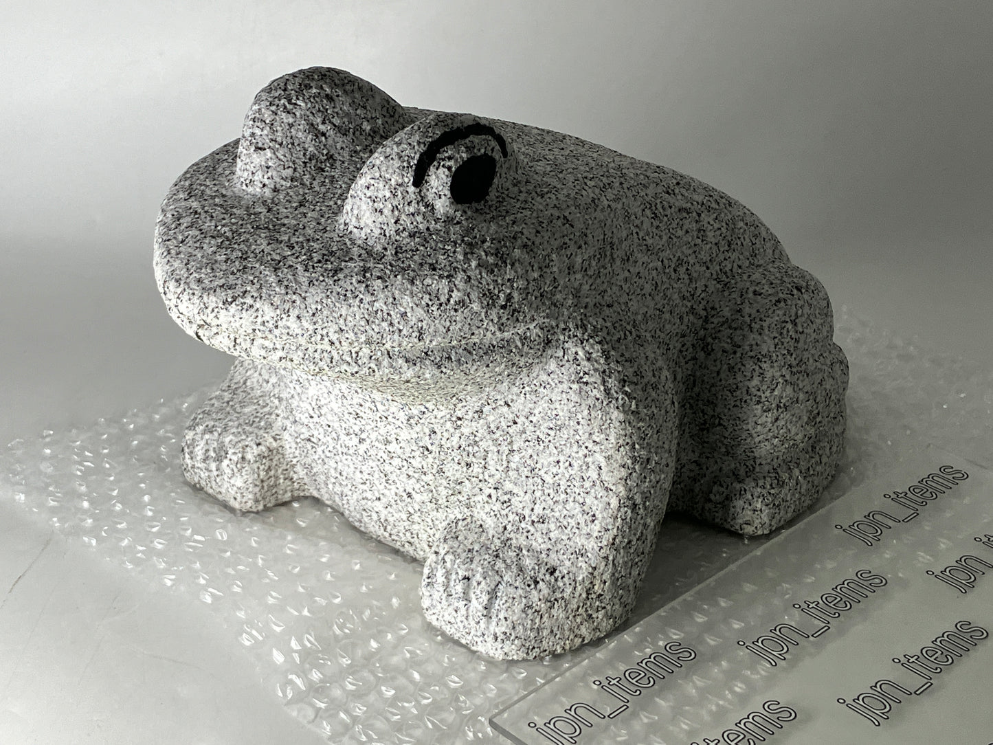 Gray Frog Granite Stone Sculpture Handmade Japanese