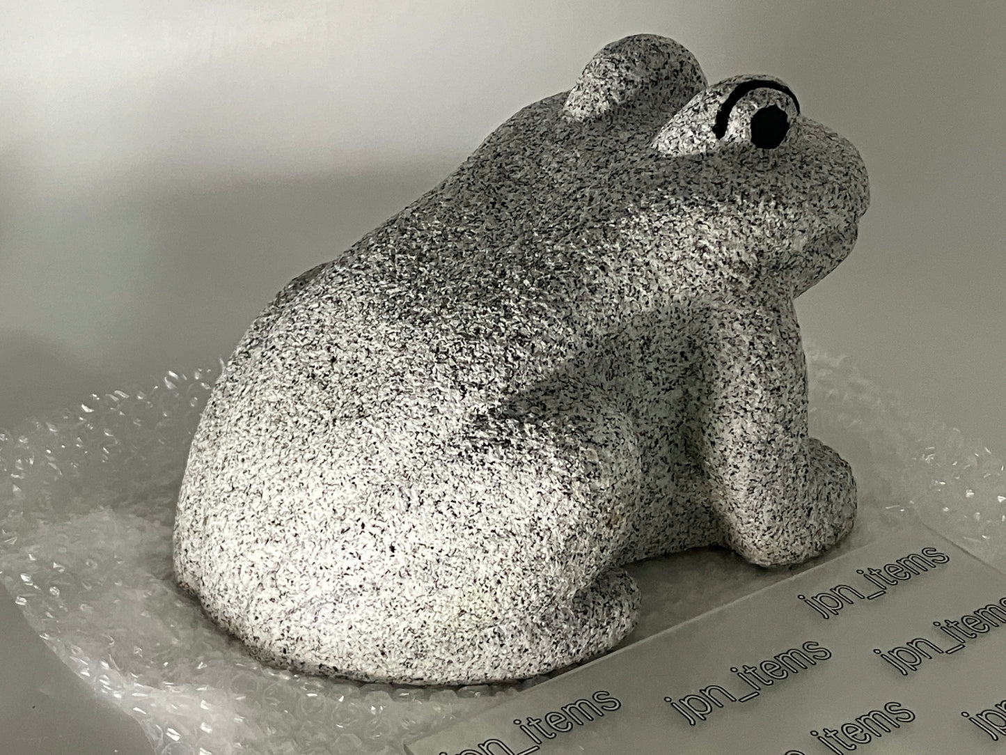 Gray Frog Granite Stone Sculpture Handmade Japanese