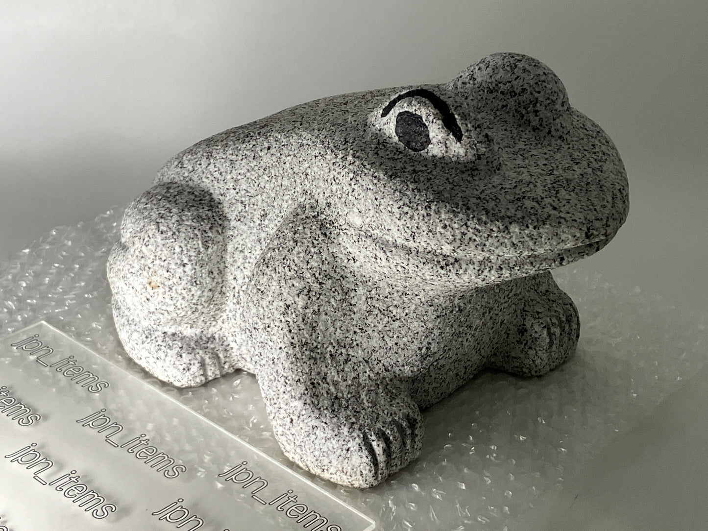 Gray Frog Granite Stone Sculpture Handmade Japanese