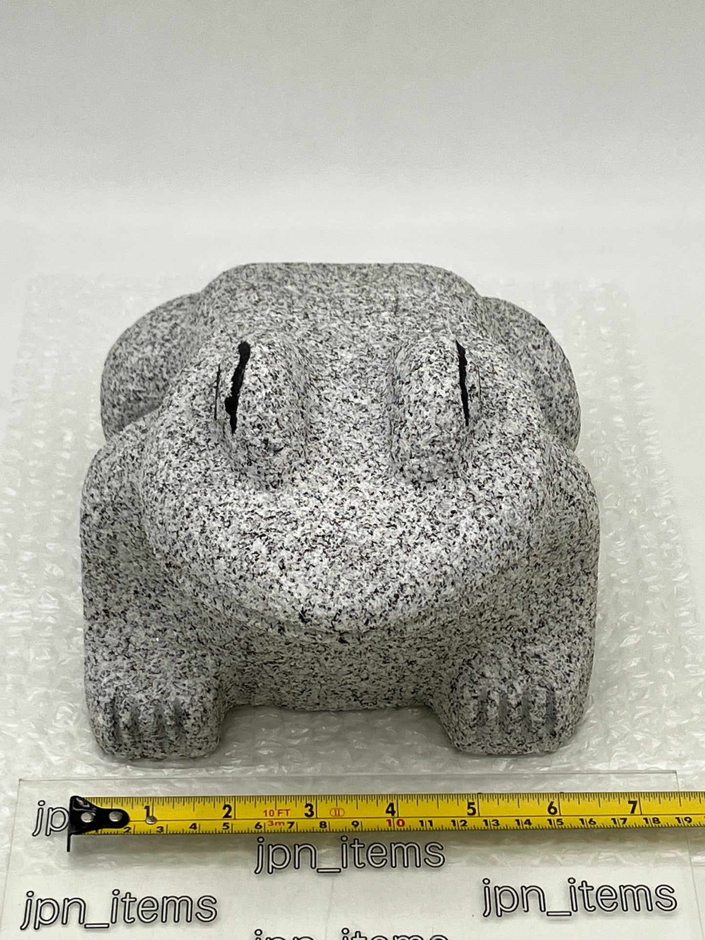 Gray Frog Granite Stone Sculpture Handmade Japanese