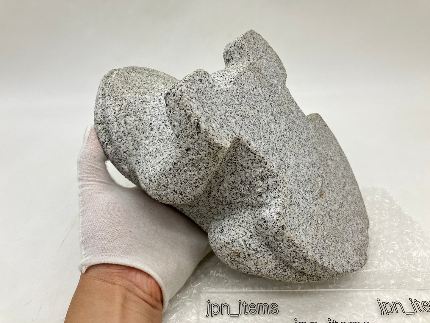 Gray Frog Granite Stone Sculpture Handmade Japanese